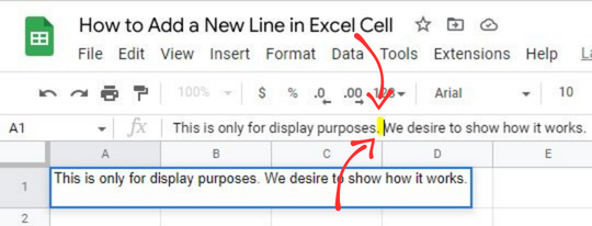 How to Add a New Line in Excel Cell 3