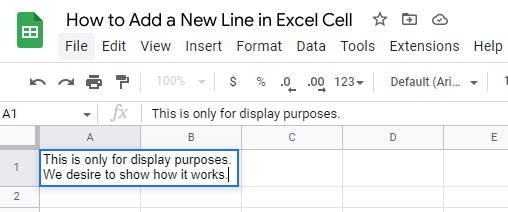 How to Add a New Line in Excel Cell 4