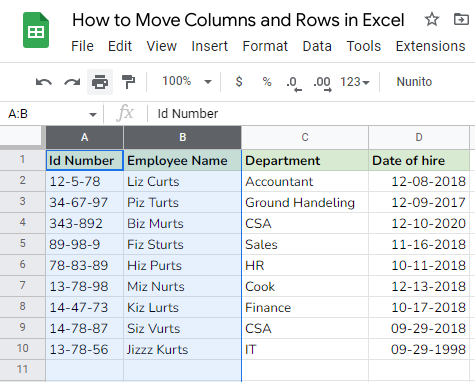 How to Move Columns and Rows in Excel 7