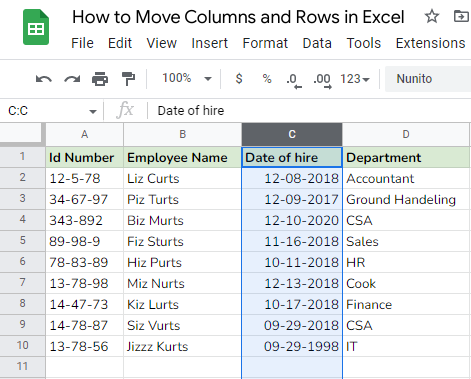 How to Move Columns and Rows in Excel 6